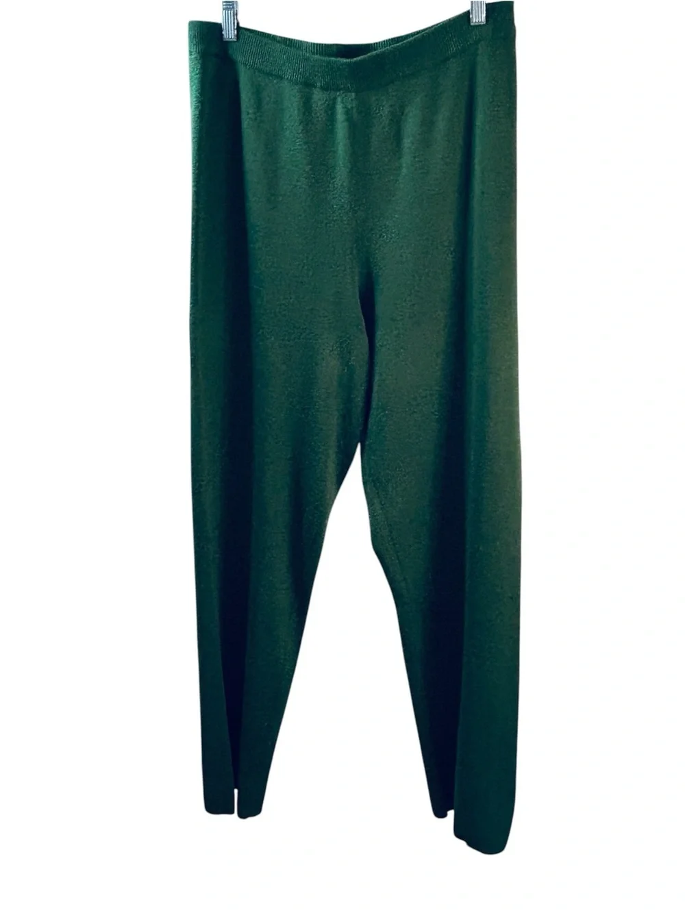 Vintage 90s Forest Green Knit Set Cowl Neck Sweater Leggings Cozy Minimalist L